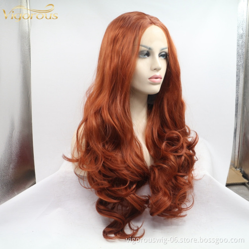 Vigorous mono long premium high quality straight wholesale black women synthetic hair wigs with lace front